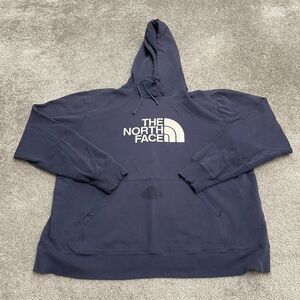 The North Face Hoodie Sweatshirt Mens XL Blue Graphic Fleece Pullover Casual